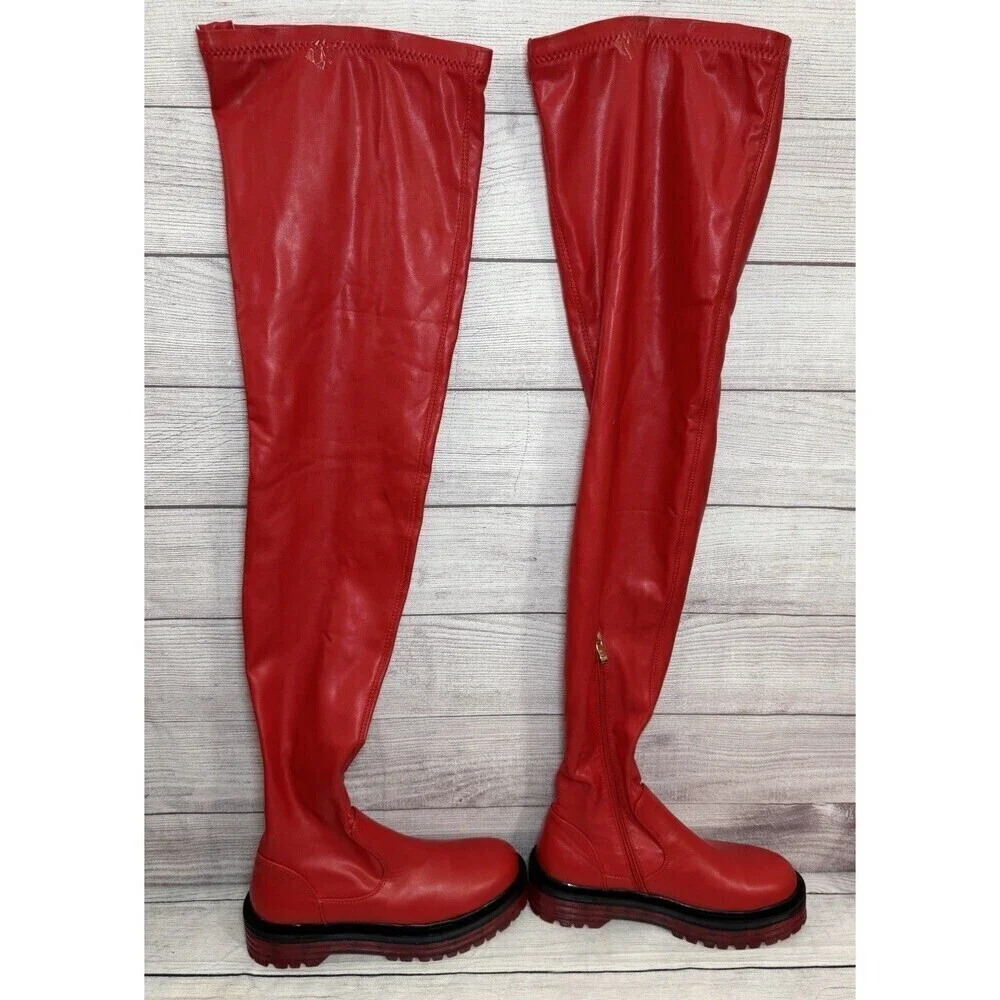 Azalea Wang Red Over The Knee Boots SIZE 9